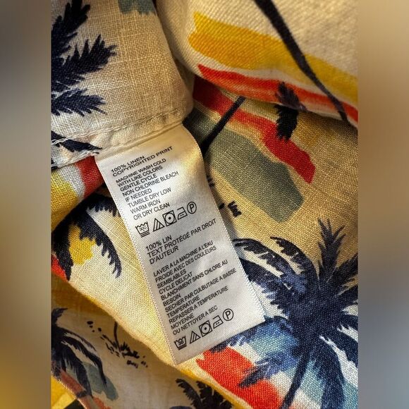 Tommy Bahama Sunset Palm Camp 109% Linen Short Sleeve Button‎ Down Shirt sz XXL - Picture 4 of 6